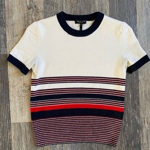 Rag & Bone Krista Striped Knit Sweater Tee Merino Wool XS